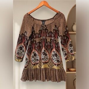Women’s FIRE LOS ANGELES Brown Boho Dress Size S